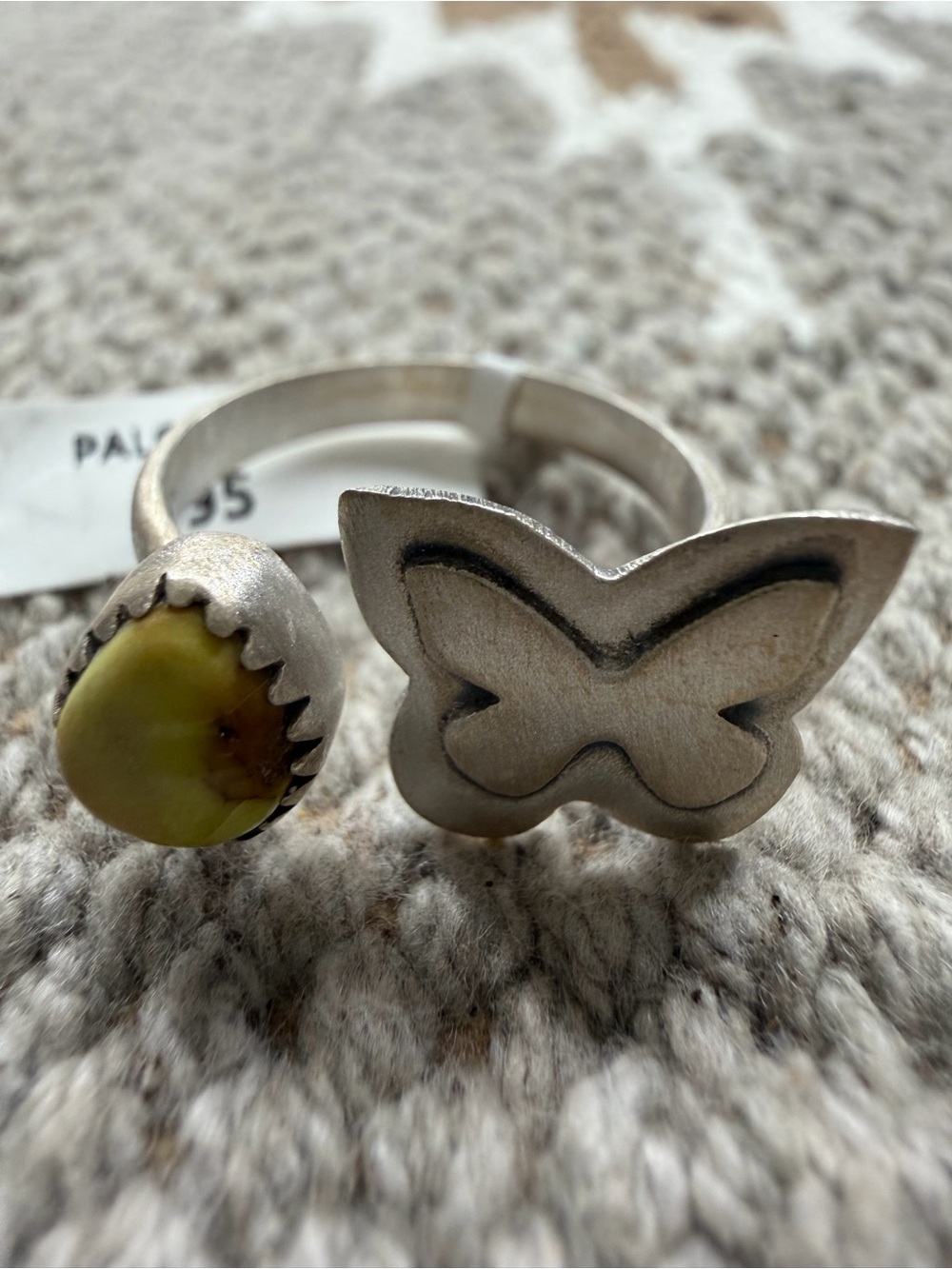 Palomino turquoise sterling silver adjustable butterfly ring